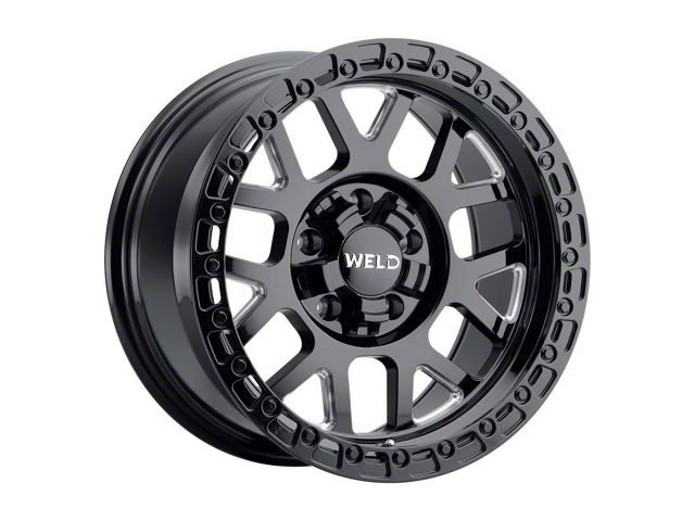 Weld Off-Road Cinch Gloss Black Milled 8-Lug Wheel; 20x9; 0mm Offset (11-14 Sierra 3500 HD SRW)