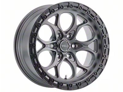 Weld Off-Road Ledge Six Satin Gunmetal with Satin Black Ring 6-Lug Wheel; 18x9; -12mm Offset (07-14 Tahoe)