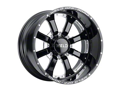 Weld Off-Road Granada Eight Gloss Black Milled 8-Lug Wheel; 20x10; -18mm Offset (08-10 F-250 Super Duty)