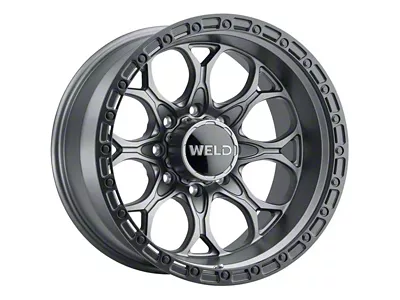 Weld Off-Road Ledge Eight Satin Gunmetal with Satin Black Ring 8-Lug Wheel; 20x10; -18mm Offset (08-10 F-250 Super Duty)