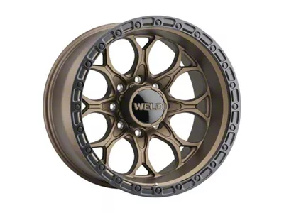 Weld Off-Road Ledge Eight Satin Bronze with Satin Black Ring 8-Lug Wheel; 20x10; -18mm Offset (08-10 F-350 Super Duty SRW)