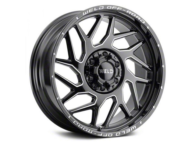 Weld Off-Road Fulcrum Gloss Black Milled 8-Lug Wheel; 20x10; -18mm Offset (15-19 Sierra 3500 HD SRW)