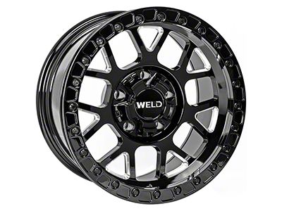 Weld Off-Road Cinch Beadlock Gloss Black Milled 6-Lug Wheel; 17x9; -12mm Offset (99-06 Sierra 1500)