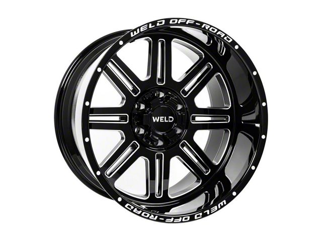 Weld Off-Road Chasm Gloss Black Milled 5-Lug Wheel; 20x9; 20mm Offset (02-08 RAM 1500, Excluding Mega Cab)