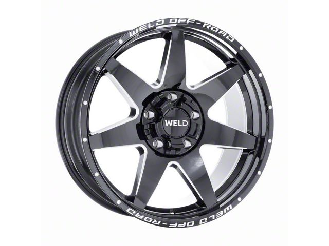 Weld Off-Road Retaliate Gloss Black Milled 5-Lug Wheel; 20x10; -18mm Offset (02-08 RAM 1500, Excluding Mega Cab)