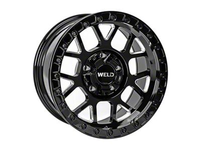 Weld Off-Road Cinch Beadlock Gloss Black Milled 6-Lug Wheel; 17x9; -12mm Offset (21-24 F-150)