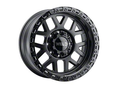 Weld Off-Road Cinch Satin Black with Gloss Black Ring 8-Lug Wheel; 20x9; 0mm Offset (99-07 F-250 Super Duty)