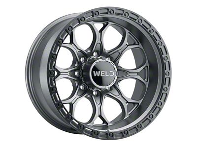 Weld Off-Road Ledge Eight Satin Gunmetal with Satin Black Ring 8-Lug Wheel; 20x9; 0mm Offset (99-07 F-250 Super Duty)