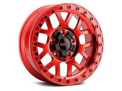 Weld Off-Road Cinch Beadlock Candy Red 6-Lug Wheel; 17x9; -12mm Offset (23-25 Colorado)