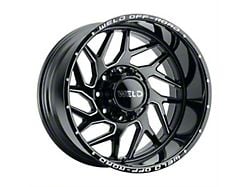 Weld Off-Road Fulcrum Gloss Black Machined 6-Lug Wheel; 22x12; -44mm Offset (21-25 F-150)