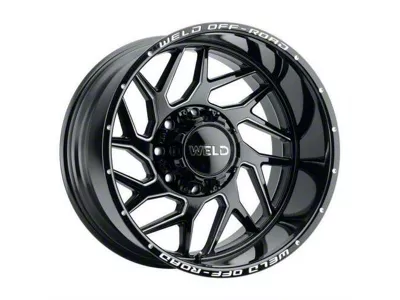 Weld Off-Road Fulcrum Gloss Black Machined 6-Lug Wheel; 22x12; -44mm Offset (21-25 F-150)