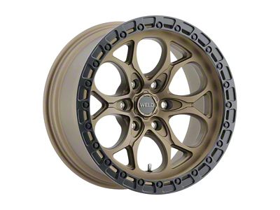 Weld Off-Road Ledge Six Satin Bronze with Satin Black Ring 6-Lug Wheel; 17x9; -12mm Offset (21-25 F-150)