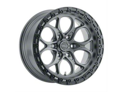 Weld Off-Road Ledge Six Satin Gunmetal with Satin Black Ring 6-Lug Wheel; 20x10; -18mm Offset (21-25 F-150)