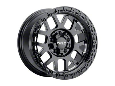 Weld Off-Road Cinch Gloss Black Milled 8-Lug Wheel; 20x9; 0mm Offset (17-22 F-250 Super Duty)
