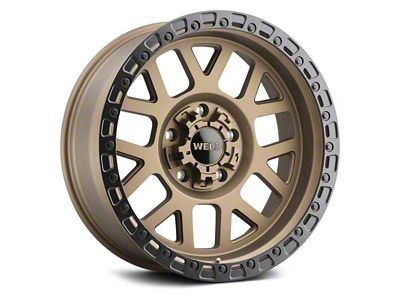Weld Off-Road Cinch Satin Bronze with Satin Black Ring 8-Lug Wheel; 20x10; -18mm Offset (23-25 F-250 Super Duty)