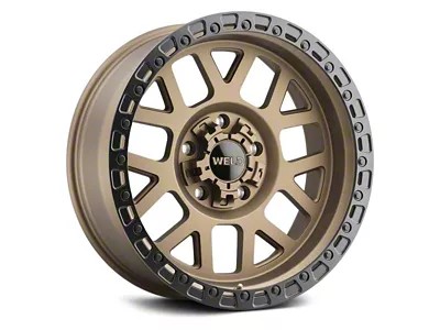 Weld Off-Road Cinch Satin Bronze with Satin Black Ring 8-Lug Wheel; 20x10; -18mm Offset (03-09 RAM 3500 SRW)