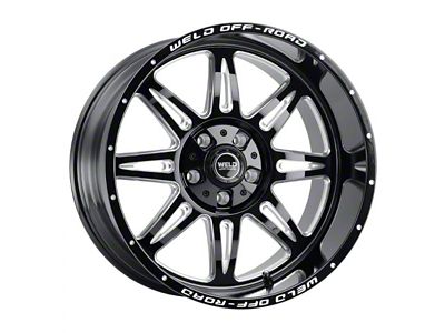 Weld Off-Road Cheyenne Gloss Black Milled 8-Lug Wheel; 20x9; 0mm Offset (20-25 Sierra 3500 HD SRW)