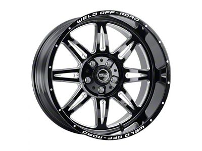 Weld Off-Road Cheyenne Gloss Black Milled 8-Lug Wheel; 20x9; 0mm Offset (20-24 Sierra 3500 HD SRW)