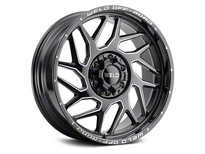 Weld Off-Road Fulcrum Gloss Black Milled 8-Lug Wheel; 20x10; -18mm Offset (20-24 Sierra 3500 HD SRW)