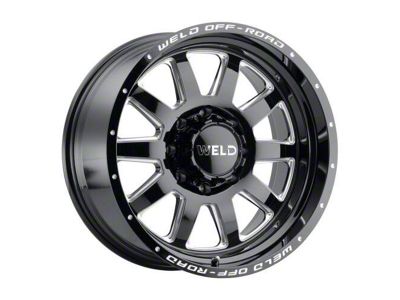 Weld Off-Road Stealth Gloss Black Milled 8-Lug Wheel; 20x10; -18mm Offset (20-24 Sierra 3500 HD SRW)