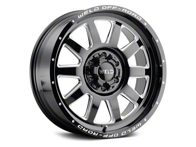 Weld Off-Road Stealth Gloss Black Milled 8-Lug Wheel; 20x9; 0mm Offset (20-24 Sierra 3500 HD SRW)