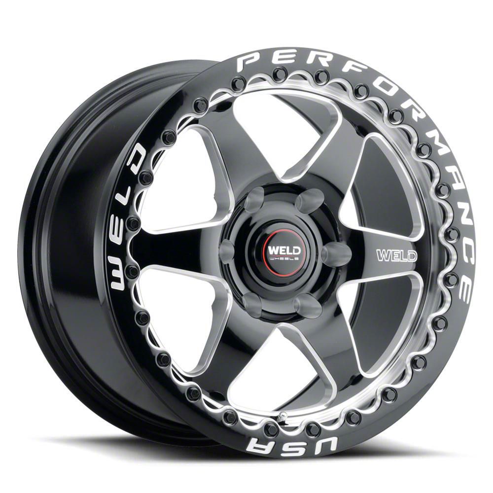 Weld Racing Ventura 6 Beadlock Gloss Black Milled 6-Lug Wheel; 17×10; 42mm Offset (21-24 F-150)
