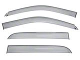 WELLvisors Premium Series Taped-on Window Visors Wind Deflectors; Front and Rear; Dark Tint (09-18 RAM 1500 Crew Cab)