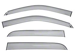 WELLvisors Premium Series Taped-on Window Visors Wind Deflectors; Front and Rear; Dark Tint (09-18 RAM 1500 Crew Cab)