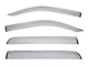 WELLvisors Taped-on Window Visors Wind Deflectors with Chrome Trim; Front and Rear; Dark Tint (19-24 RAM 1500 Crew Cab)