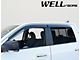 WELLvisors Premium Series Taped-on Window Visors Wind Deflectors; Front and Rear; Dark Tint (10-18 RAM 2500 Crew Cab, Mega Cab)