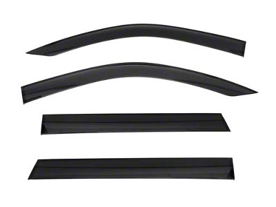 WELLvisors Premium Series Taped-on Window Visors Wind Deflectors; Front and Rear; Dark Tint (07-14 Yukon)