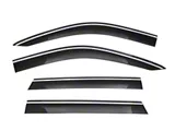 WELLvisors Taped-on Window Visors Wind Deflectors with Chrome Trim; Front and Rear; Dark Tint (21-25 Yukon)
