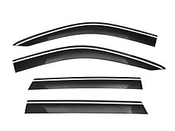 WELLvisors Taped-on Window Visors Wind Deflectors with Chrome Trim; Front and Rear; Dark Tint (21-25 Yukon)