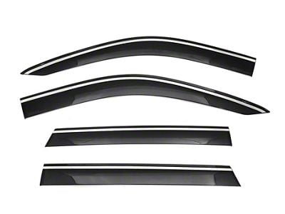 WELLvisors Taped-on Window Visors Wind Deflectors with Chrome Trim; Front and Rear; Dark Tint (21-24 Yukon)