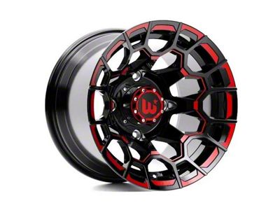 Wesrock Wheels Spur Gloss Black Milled with Red Tint 6-Lug Wheel; 22x12; -44mm Offset (04-08 F-150)