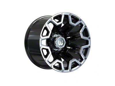 Wesrock Wheels Blaze Gloss Black Machined Silver Decorative Bolts 6-Lug Wheel; 20x10; -12mm Offset (14-18 Silverado 1500)