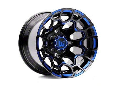 Wesrock Wheels Spur Gloss Black Milled with Blue Tint 6-Lug Wheel; 20x10; -12mm Offset (14-18 Silverado 1500)