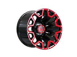 Wesrock Wheels Blaze Gloss Black Machined with Red Tint and Silver Decorative Bolts 6-Lug Wheel; 20x10; -12mm Offset (15-20 Tahoe)