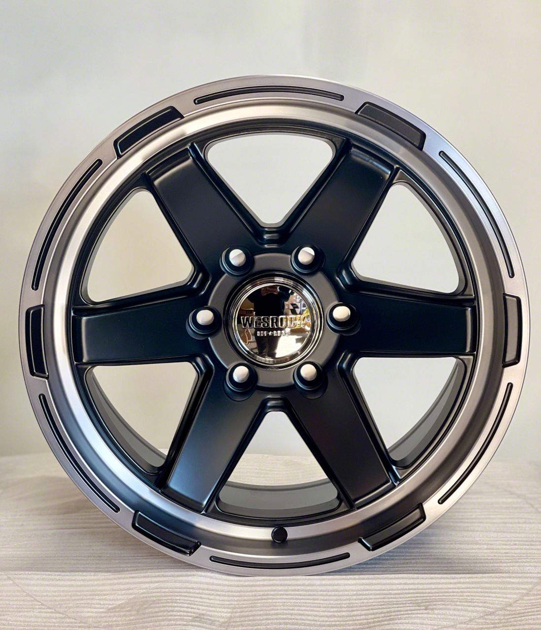 Wesrock Wheels DL-6 Satin Silver with Machined Lip 6-Lug Wheel; 17×8.5; -12mm Offset (21-24 F-150)