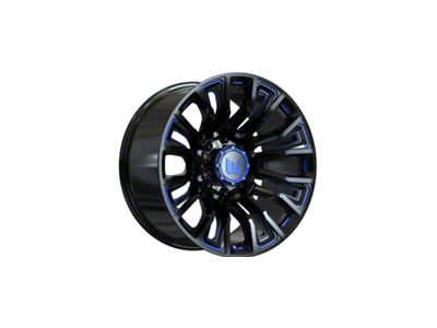 Wesrock Wheels Maverick Gloss Black Milled with Blue Tint 6-Lug Wheel; 20x10; -12mm Offset (19-24 Silverado 1500)