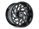 Western Wheels MS83 Gloss Black with Milling Spokes 8-Lug Wheel; 20x10; -12mm Offset (01-06 Sierra 2500 HD)