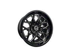 Western Wheels EDGE Gloss Black with Milling Spokes 6-Lug Wheel; 22x12; -44mm Offset (04-08 F-150)