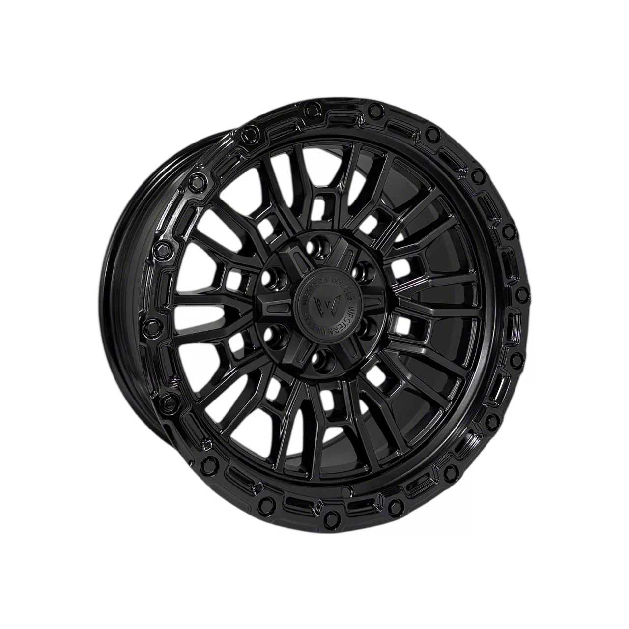 Western Wheels Tahoe BD45 Satin Black Face with Gloss Black Lip 6-Lug ...