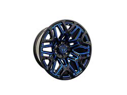 Western Wheels TUNDRA Gloss Black with Blue Milling 6-Lug Wheel; 20x10; -12mm Offset (09-14 F-150)