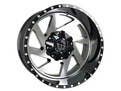 Western Wheels CACTUS Brush Face with Gloss Black Lip 8-Lug Wheel; 20x12; -44mm Offset (10-18 RAM 3500 SRW)