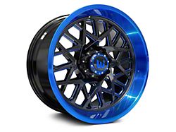 Western Wheels SAHARA Gloss Black with Blue Lip 6-Lug Wheel; 22x12; -44mm Offset (14-18 Sierra 1500)
