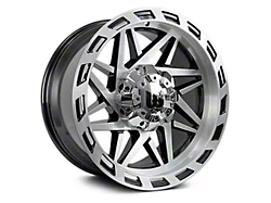 Western Wheels BOULDER Brush Face with Gloss Black Lip 6-Lug Wheel; 20x10; -12mm Offset (14-18 Silverado 1500)