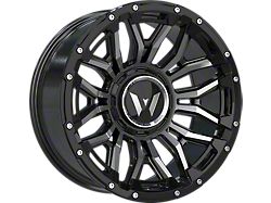 Western Wheels DR74 Black Machined Face Black Insert Beadlock Floating Cap 6-Lug Wheel; 20x10; -12mm Offset (19-23 Ranger)