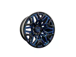 Western Wheels TUNDRA Gloss Black with Blue Milling 6-Lug Wheel; 20x10; -12mm Offset (19-23 Ranger)