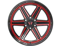 Western Wheels YR13 Gloss Black Red Milling Spokes 6-Lug Wheel; 20x10; -12mm Offset (19-23 Ranger)